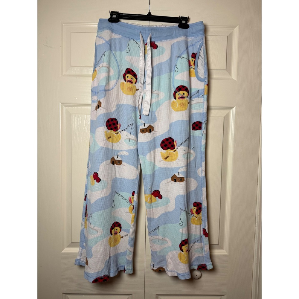 Nick & Nora thermal waffle weave pajama pants‎ rubber ducks 100% cotton